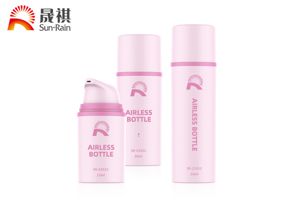 Bottiglia senz'aria di plastica rosa su ordinazione 15ml 30ml 50ml della lozione del giro pp