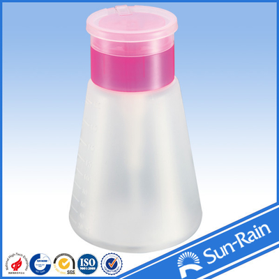 Bottiglia di plastica cilindrica della lozione con la pompa del dispositivo di rimozione dello smalto per unghie