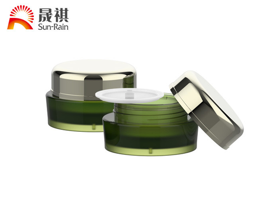 Barattoli di plastica doppi verdi di PMMA 15g 30g 50g intorno al barattolo cosmetico SR-2302