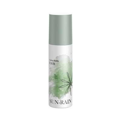 Cosmetici di bellezza personalizzati con una sola parete, siero cosmetico verde, lozione, bottiglia da 120 ml con distributore