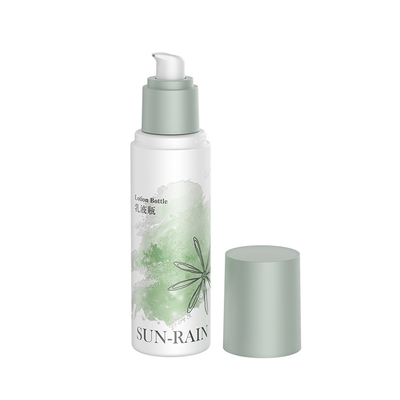 Cosmetici di bellezza personalizzati con una sola parete, siero cosmetico verde, lozione, bottiglia da 120 ml con distributore