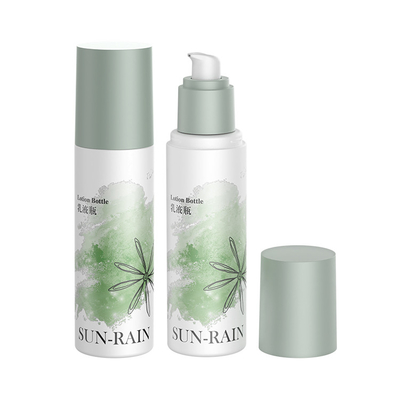 Cosmetici di bellezza personalizzati con una sola parete, siero cosmetico verde, lozione, bottiglia da 120 ml con distributore