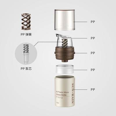 Lozione senza aria Cosmetica per la cura della pelle Imballaggio Pompa Bottiglia Personalizzata 15ml 30ml 50ml Cosmetica Mini