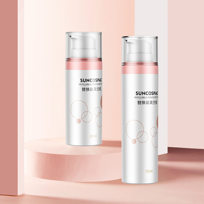30 ml 50 ml Pompa PET Imballaggio Cosmetico Sostituibile Riempiabile PET Doppia Parete Cream Bottle
