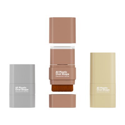 Fabbrica diretta può personalizzare il colore fondamento bastone tutto di plastica di forma ovale deodorante bottiglia con un pennello
