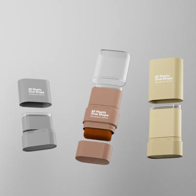 Fabbrica diretta può personalizzare il colore fondamento bastone tutto di plastica di forma ovale deodorante bottiglia con un pennello