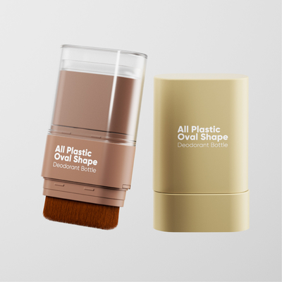 Fabbrica diretta può personalizzare il colore fondamento bastone tutto di plastica di forma ovale deodorante bottiglia con un pennello