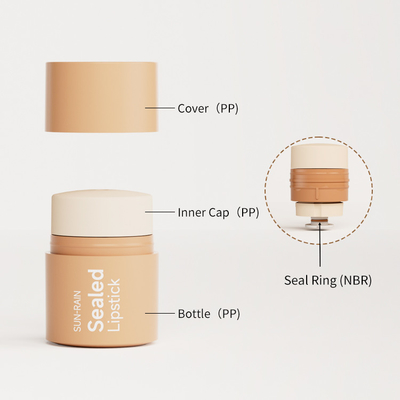 Personalizzato 15g Rotate Lip Gloss Lip Mask Lip Plastic Blush Stick Solid Balm Deodorant Tube Makeup Container Pp Sigillato Bottiglia di rossetto